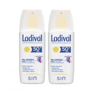 Duplo Ladival Spray Protector Solar Piel Sensible SPF50+ 2x150ml
