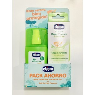 Pack Chicco Antimosquitos Spray + Roll On Post Picaduras