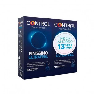 Duplo Control Preservativos Finissimo Ultrafeel 2x10 Unidades